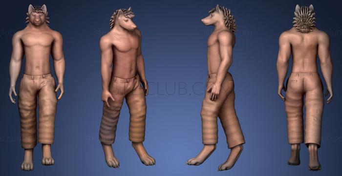 3D model Anthro Wolf (STL)